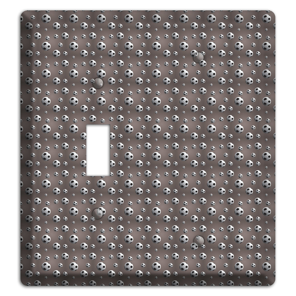 Grey with Soccer Balls Toggle / Blank Wallplate