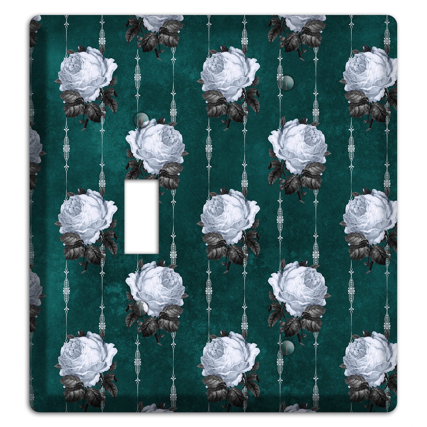 Dramatic Floral Teal Toggle / Blank Wallplate