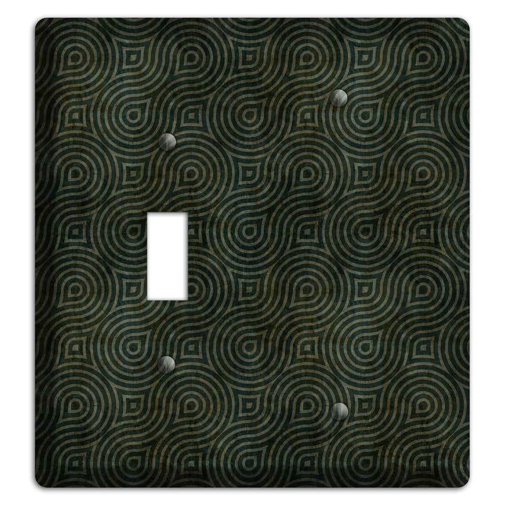 Green and Black Swirl Toggle / Blank Wallplate