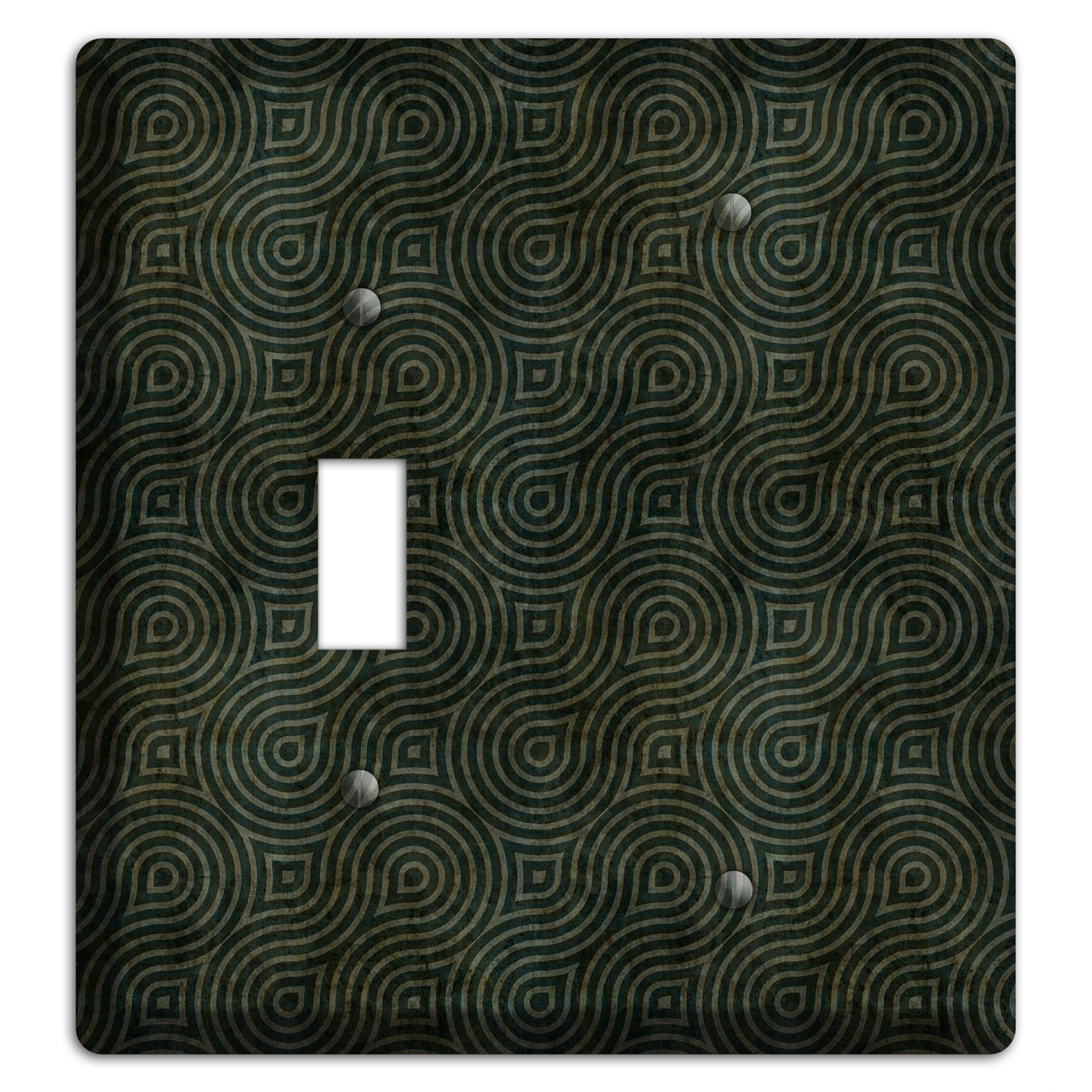Green and Black Swirl Toggle / Blank Wallplate