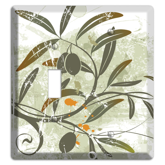 Green Olive Foliage Toggle / Blank Wallplate