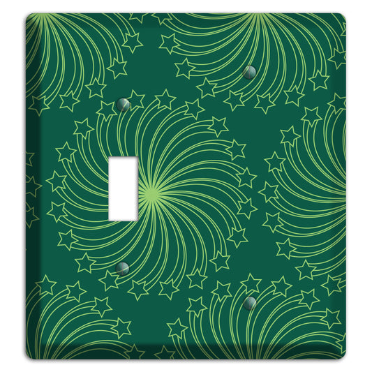 Multi Green Star Swirl Toggle / Blank Wallplate