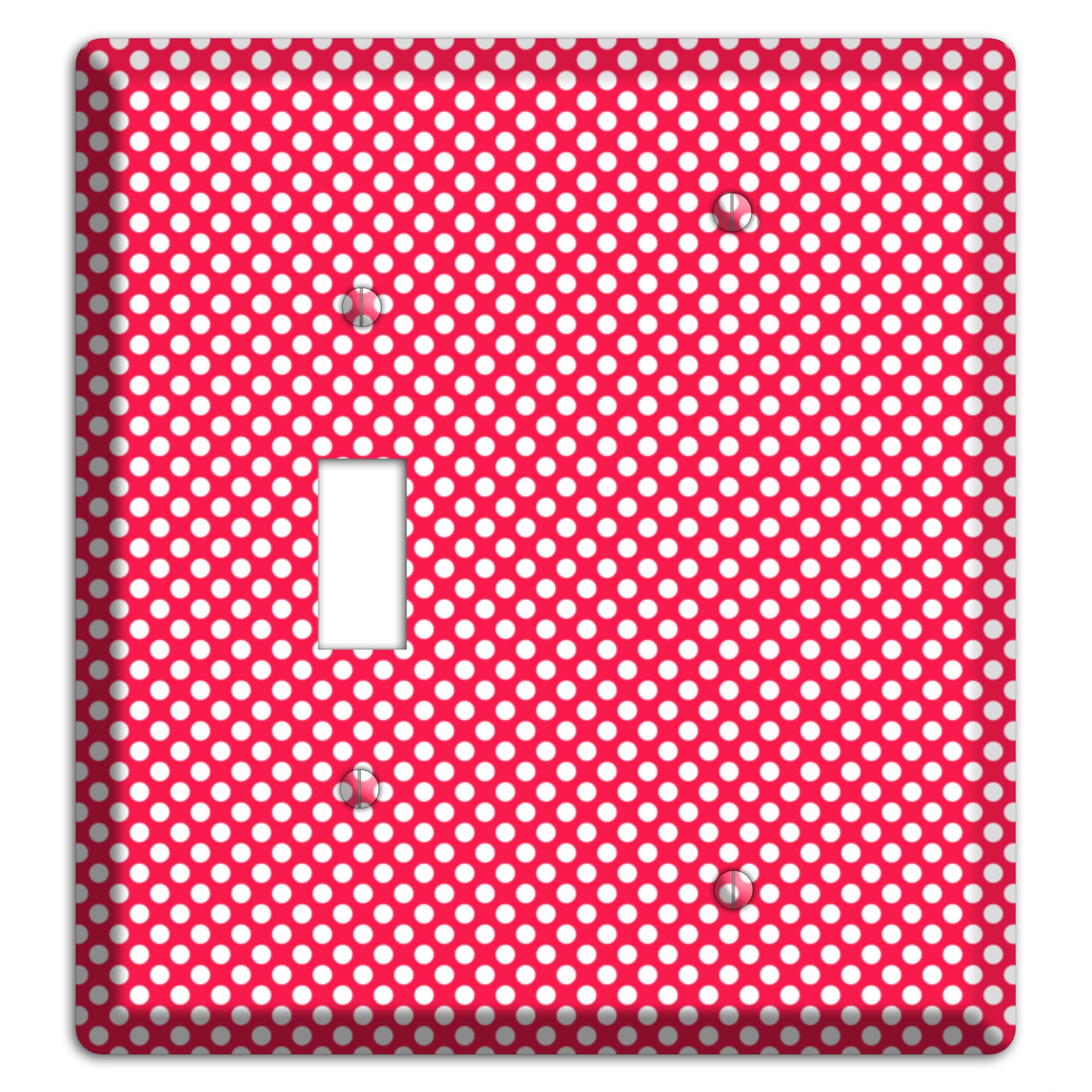 Fuschia with Pink Tiny Polka Dots Toggle / Blank Wallplate