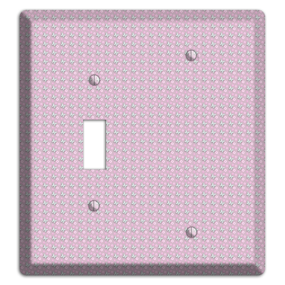 Pink with Butterflies Toggle / Blank Wallplate