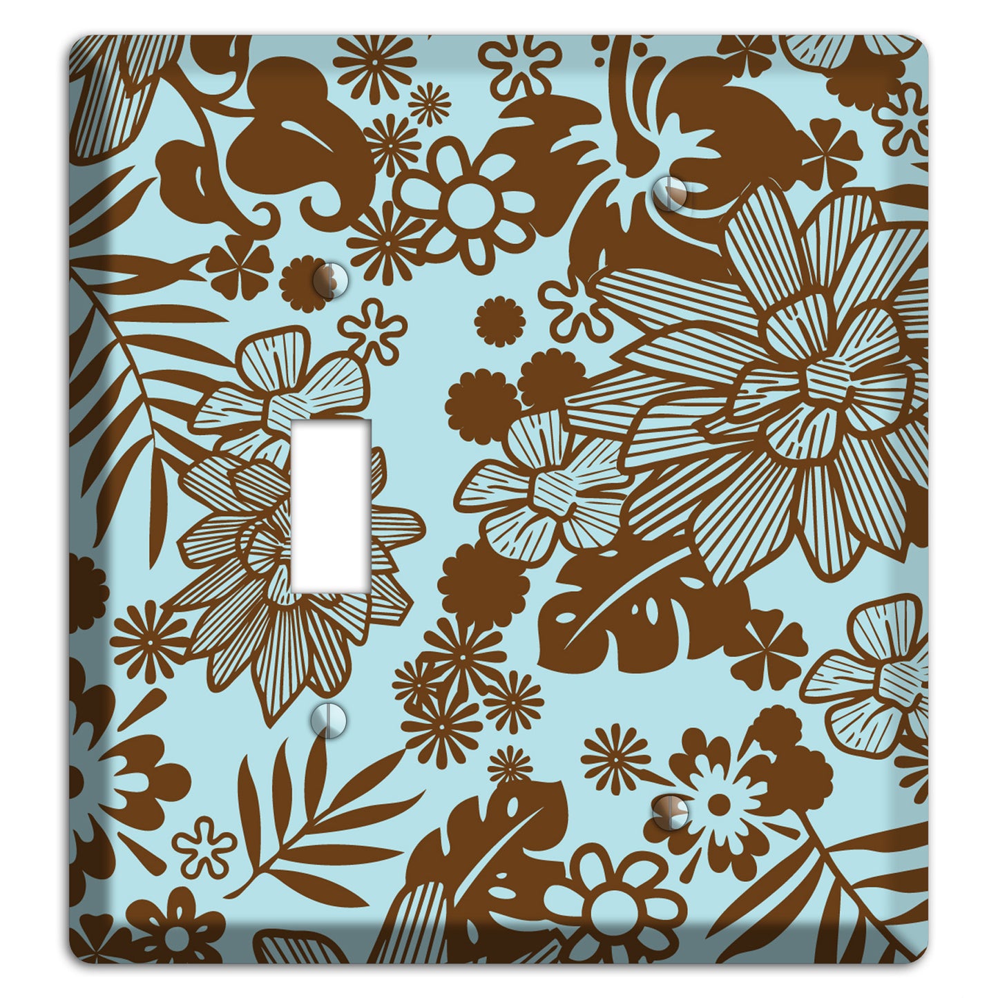 Blue and Brown Tropical Toggle / Blank Wallplate
