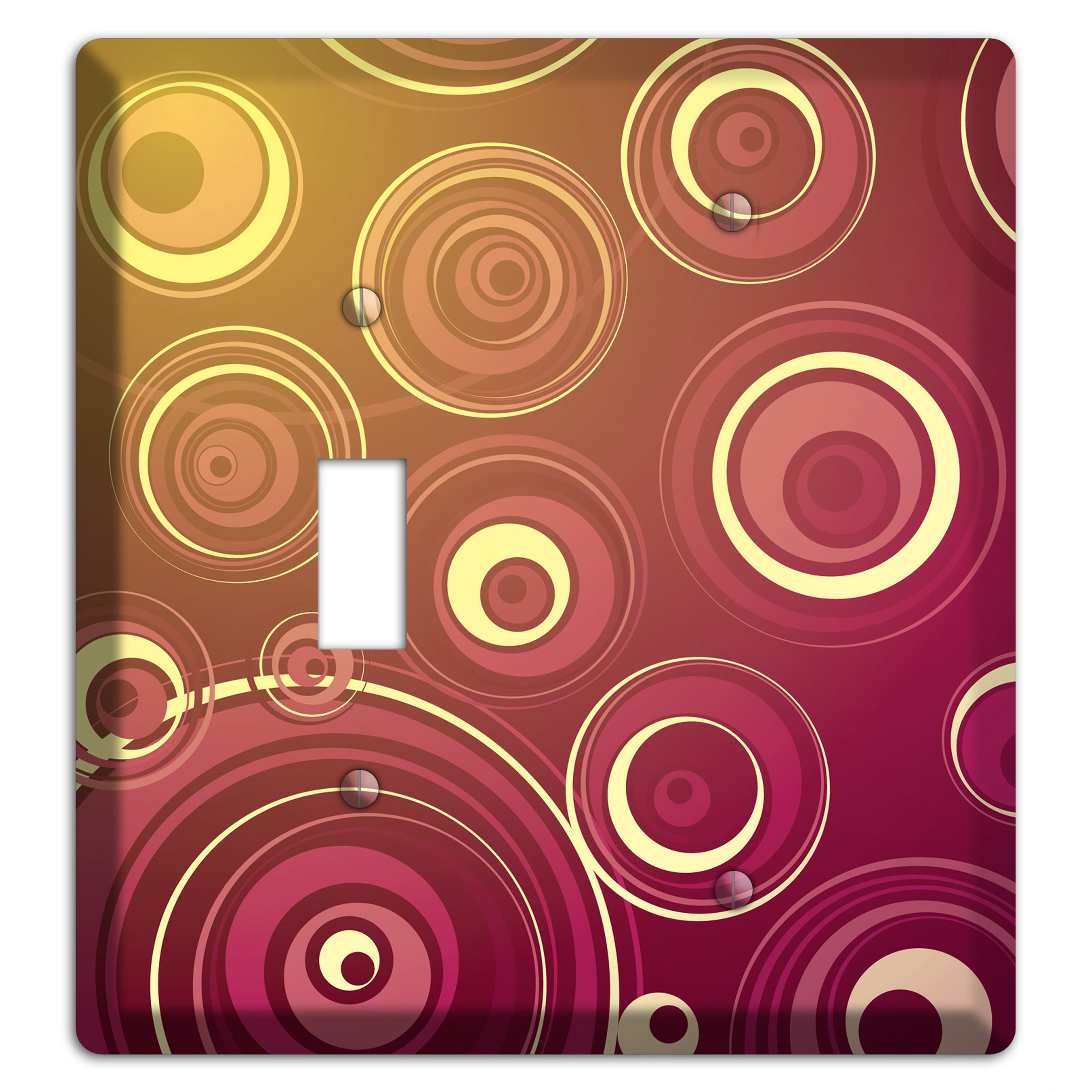 Maroon and Yellow Circles Toggle / Blank Wallplate