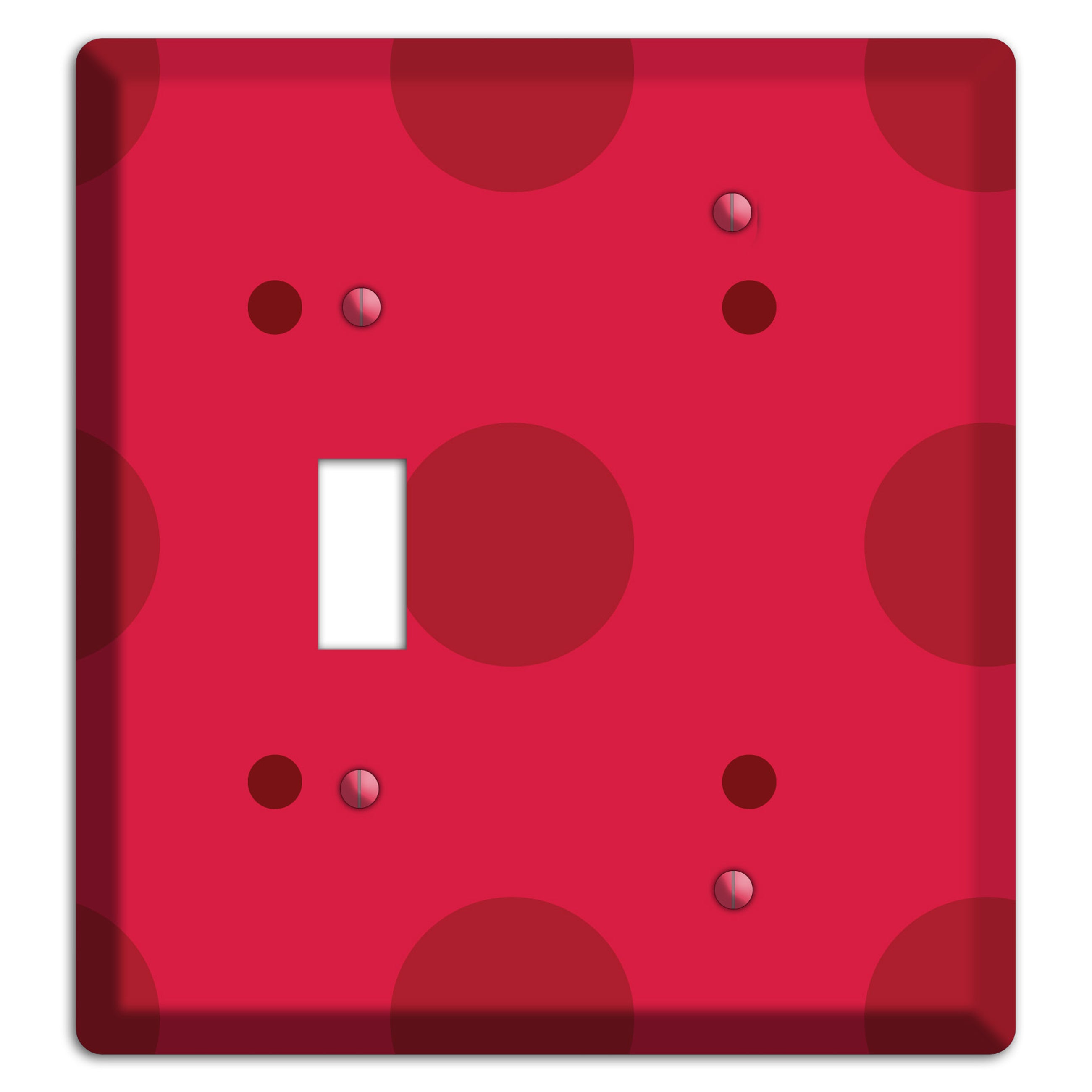 Red with Red Multi Tiled Medium Dots Toggle / Blank Wallplate