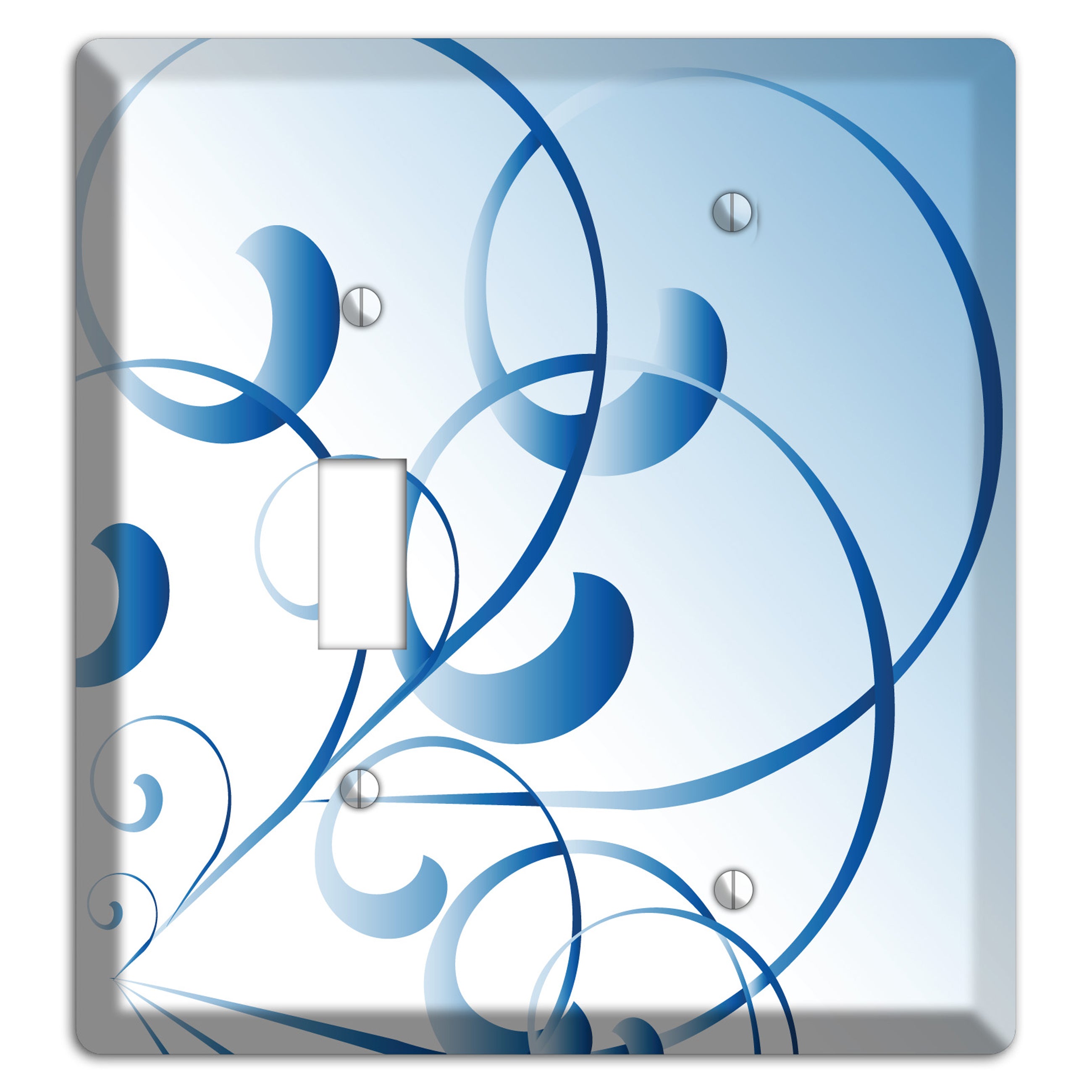 Blue Swoop Toggle / Blank Wallplate