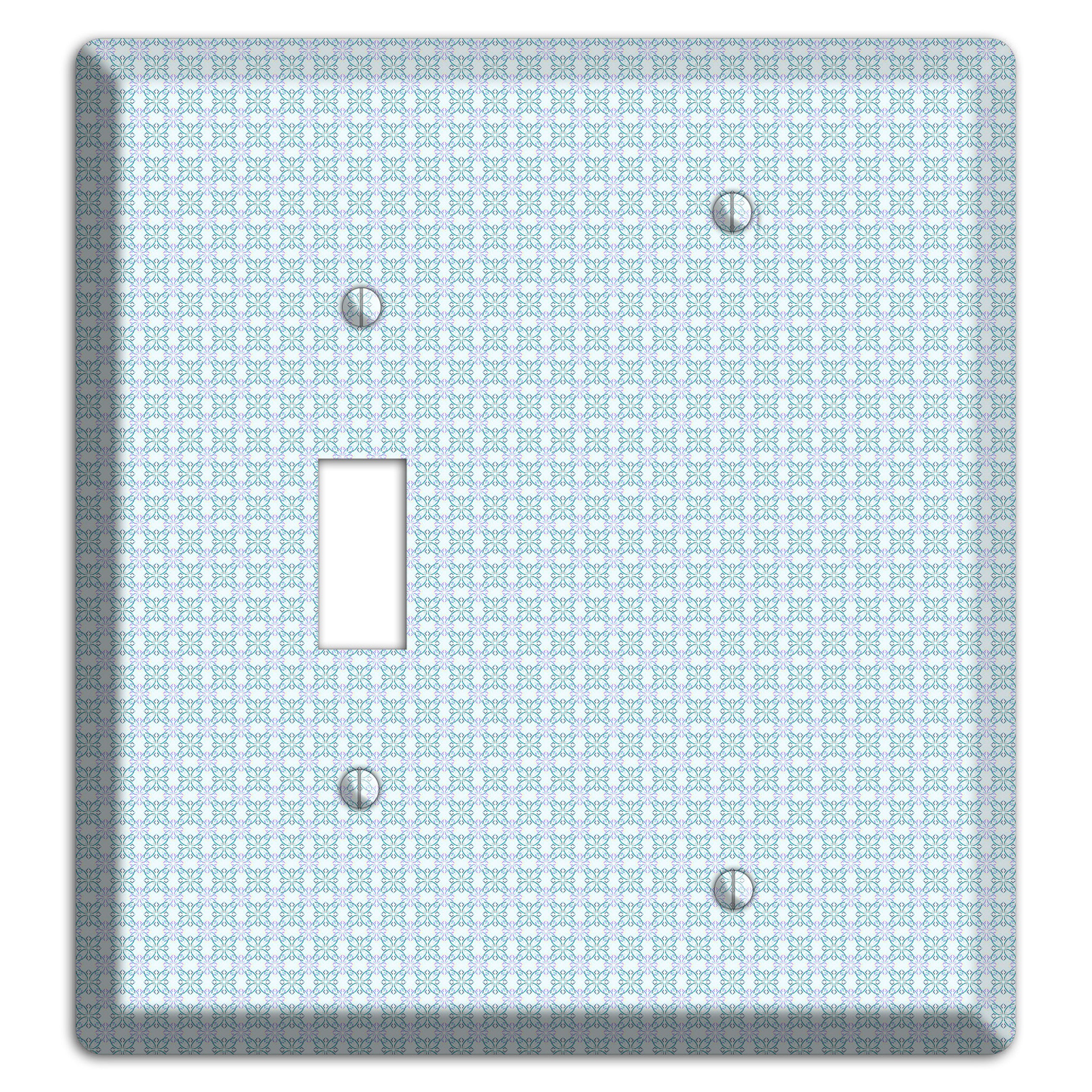 Light Blue and Lavender Tiled Tiny Arabesque Toggle / Blank Wallplate