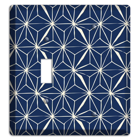Navy Geometric Tile Toggle / Blank Wallplate