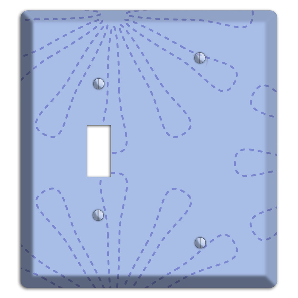 Periwinkle Retro Stipple Floral Contour Toggle / Blank Wallplate