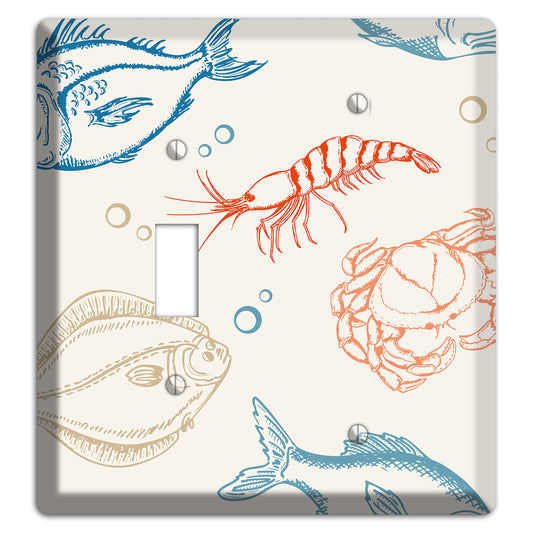 Mixed Sea Life Style 1 Toggle / Blank Wallplate