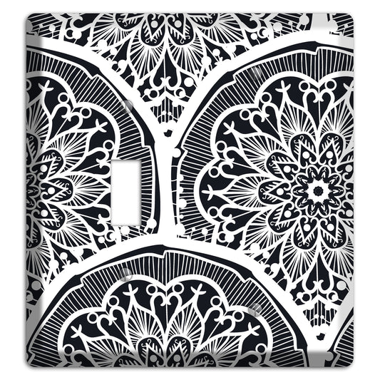 Mandala Black and White Style O Cover Plates Toggle / Blank Wallplate