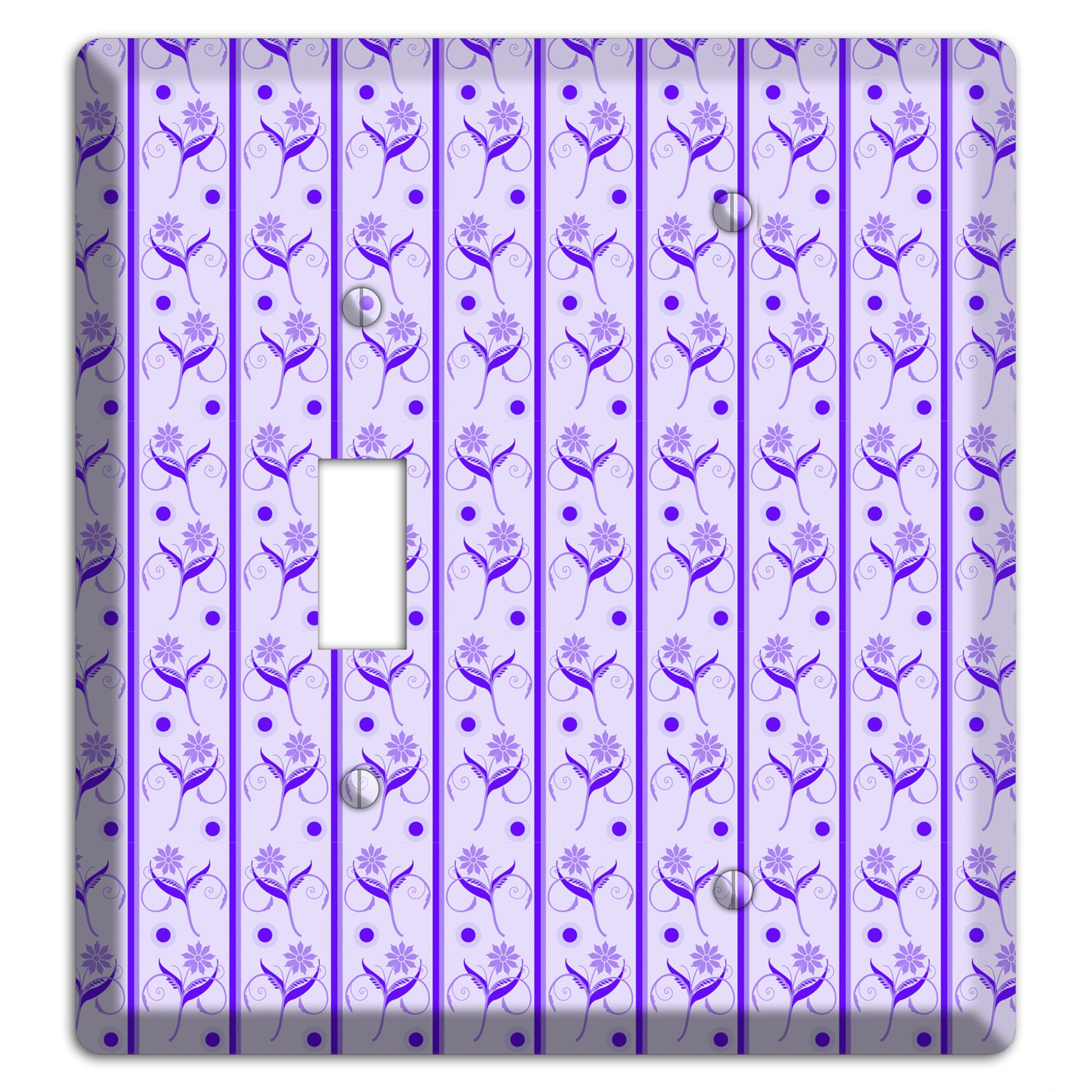 Purple Floral Pattern Toggle / Blank Wallplate