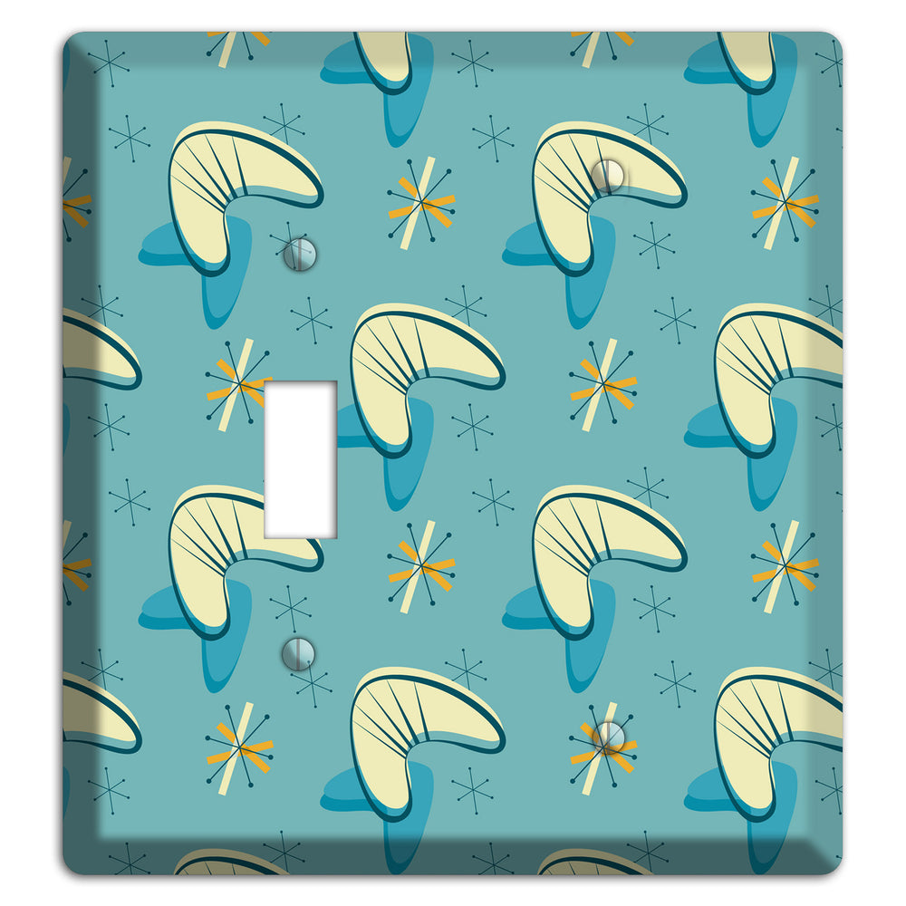 Yellow and Blue Boomerang Toggle / Blank Wallplate