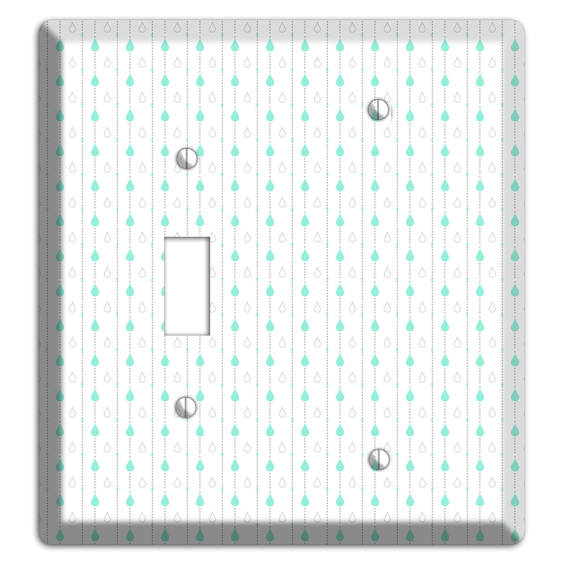 White and Blue Drops 2 Toggle / Blank Wallplate