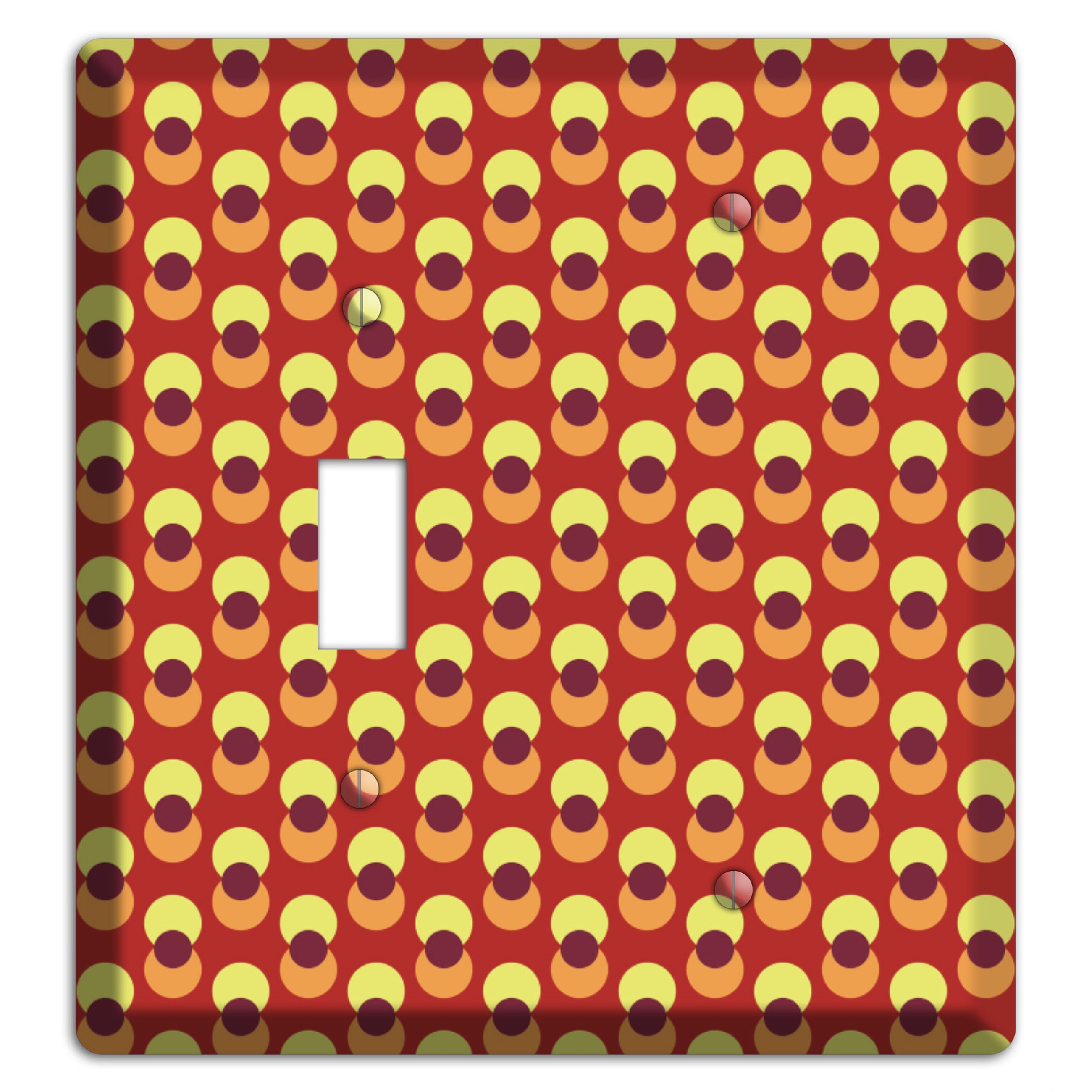 Red Yellow Coral Overlain Dots Toggle / Blank Wallplate