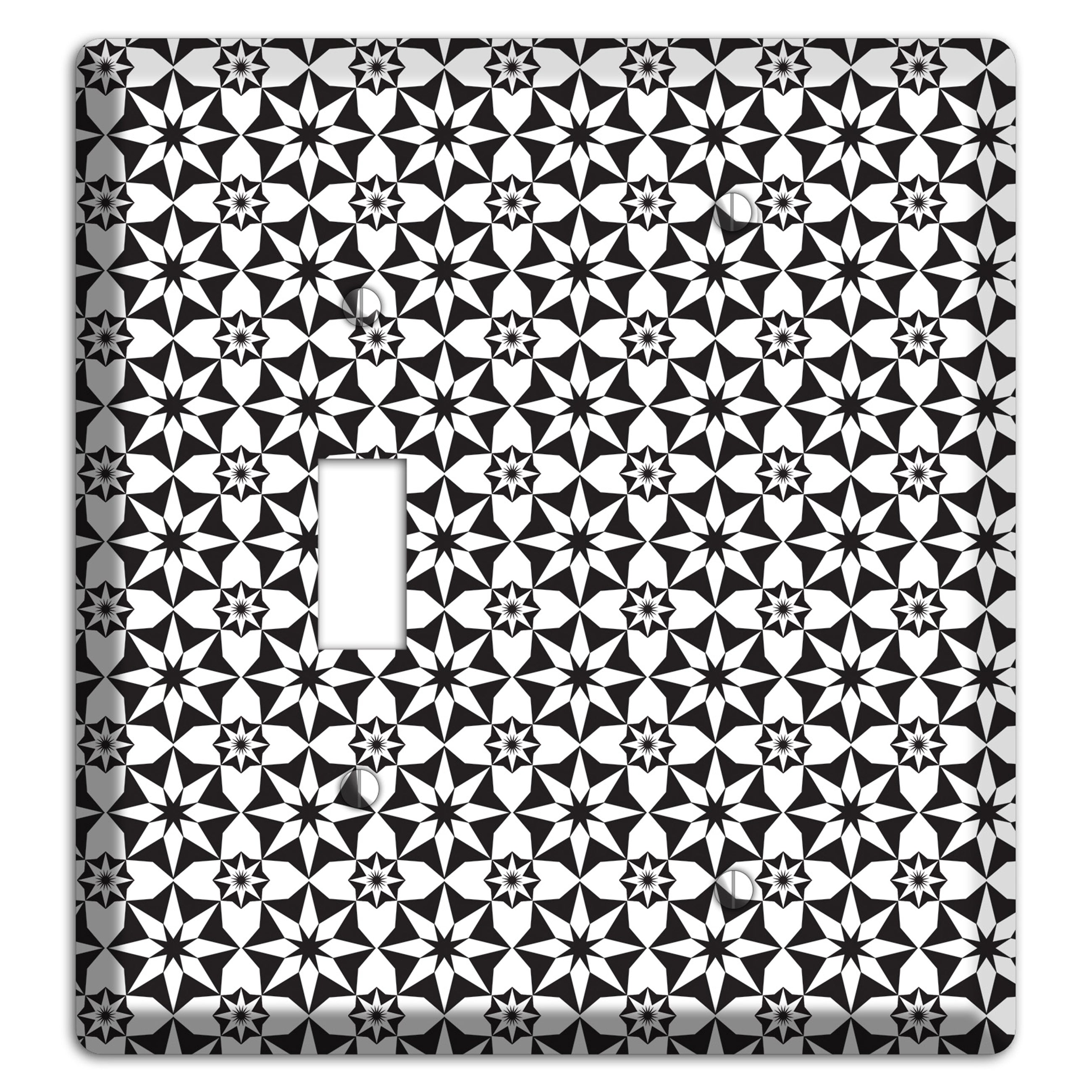 White with Black Foulard 2 Toggle / Blank Wallplate
