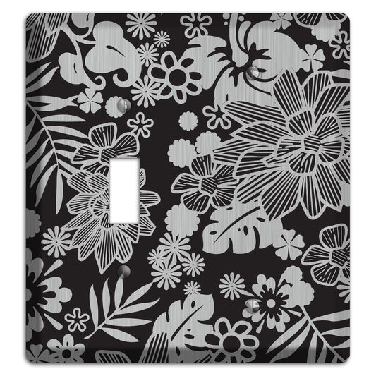 Black with Stainless Tropical Toggle / Blank Wallplate