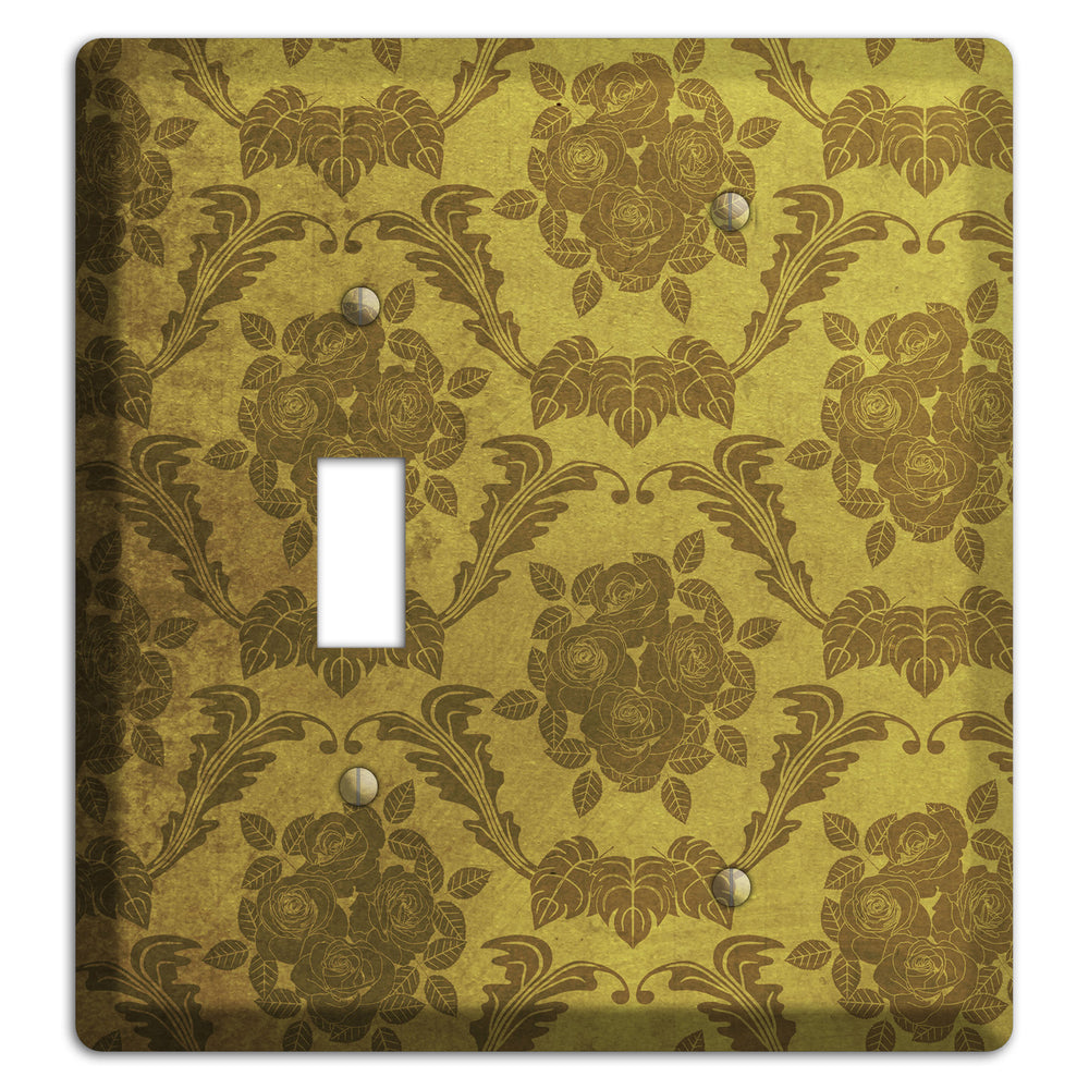 Pesto Vintage Rose Damask Toggle / Blank Wallplate