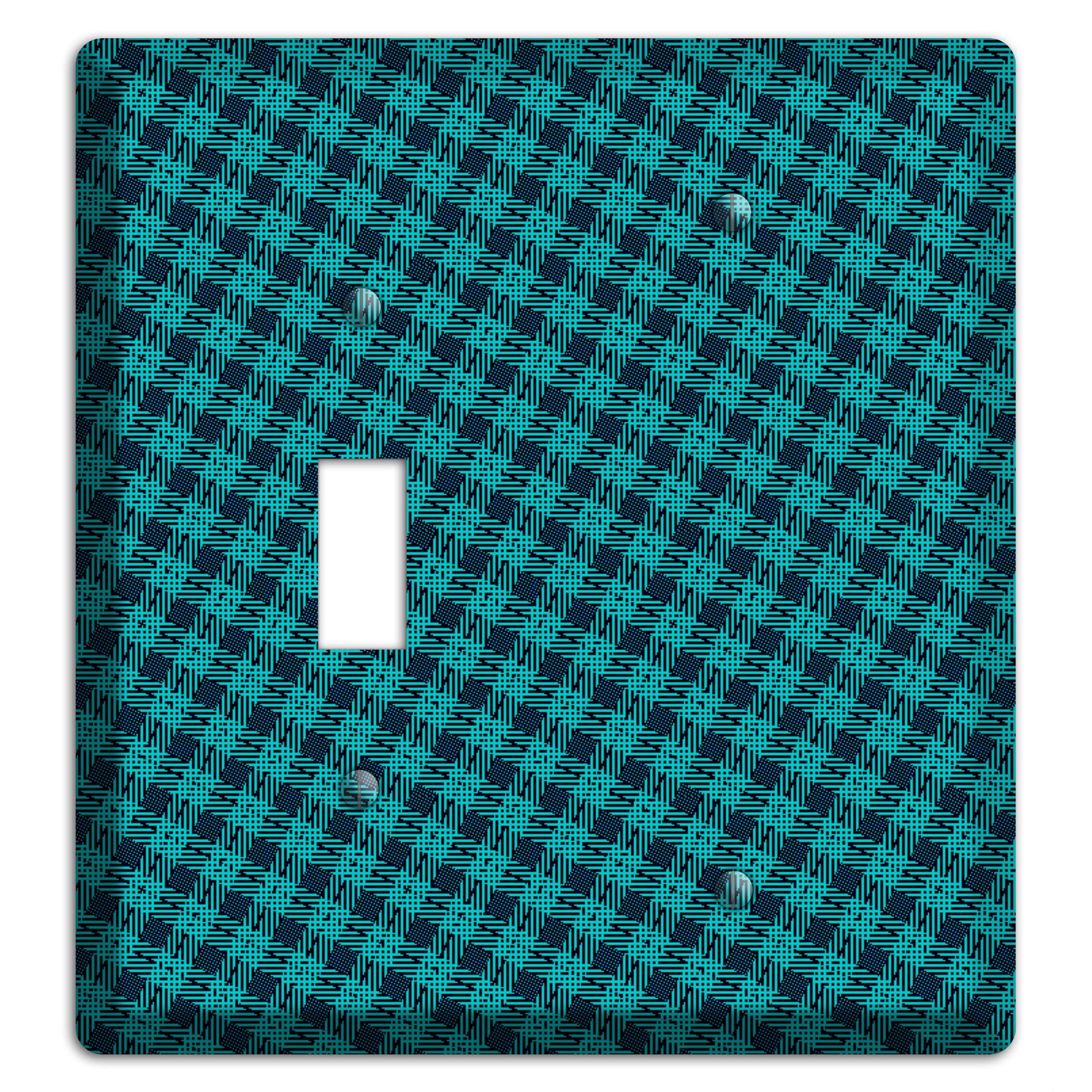 Turquoise Diamond Plaid Toggle / Blank Wallplate