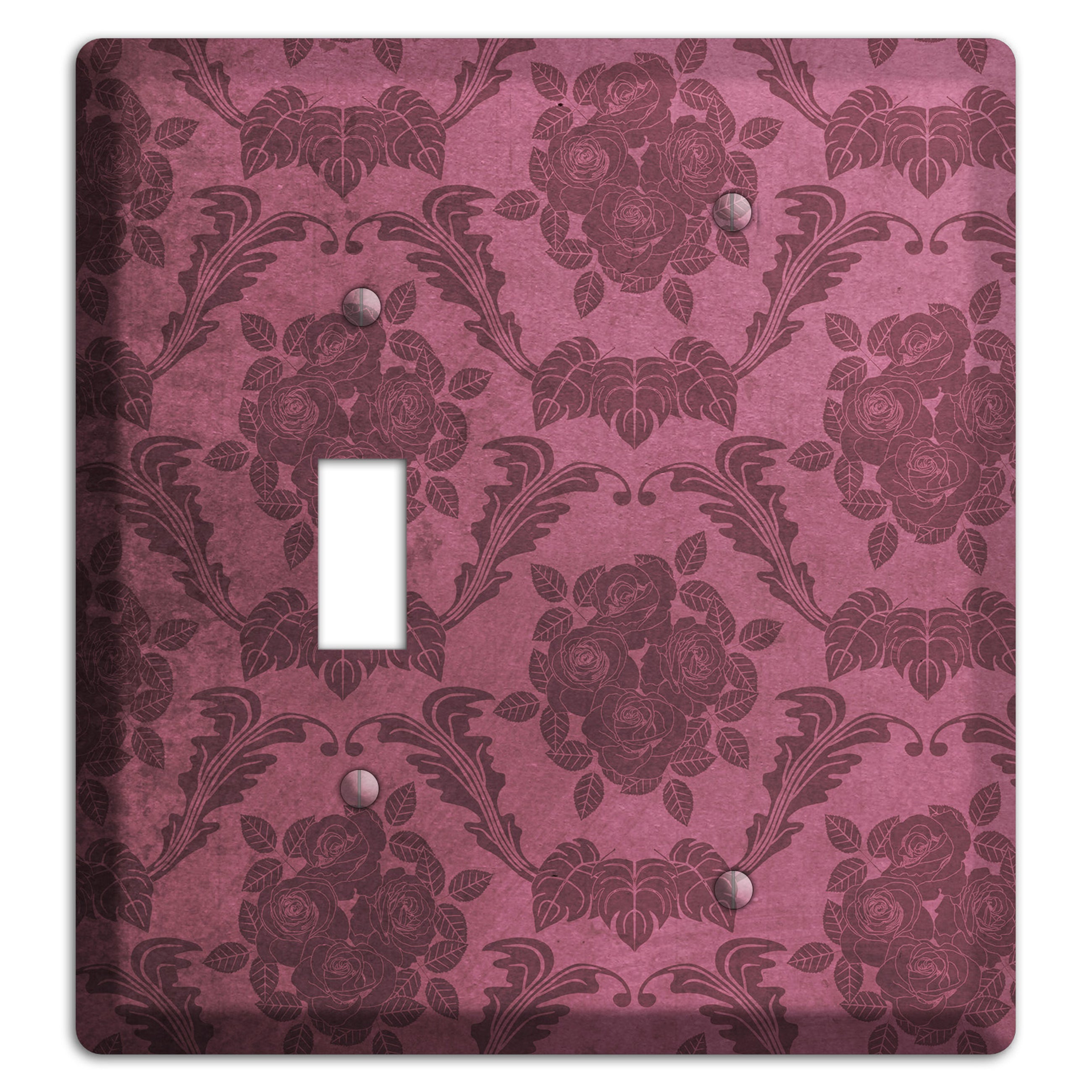 Turkish Rose Vintage Rose Damask Toggle / Blank Wallplate