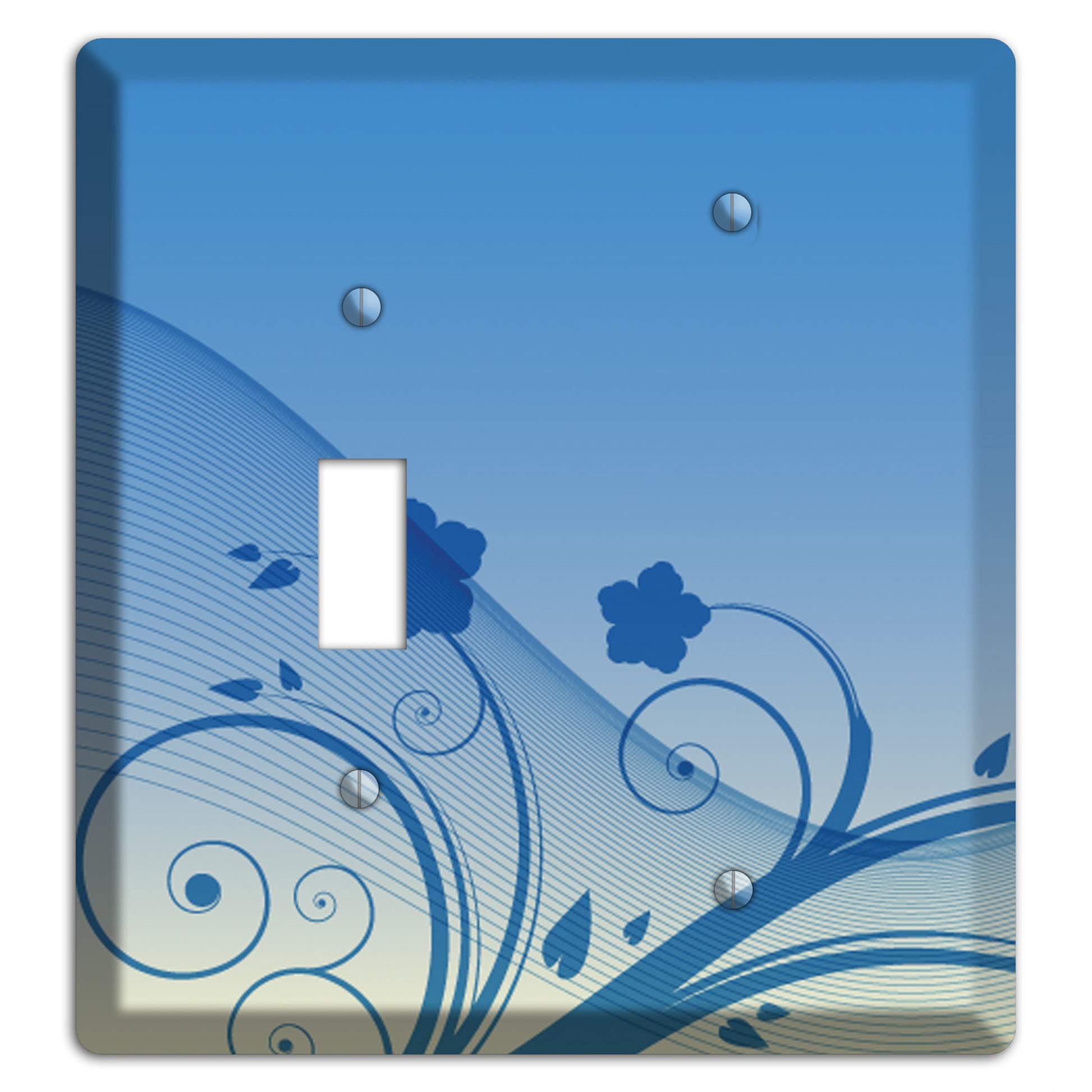 Blue Swirls Toggle / Blank Wallplate
