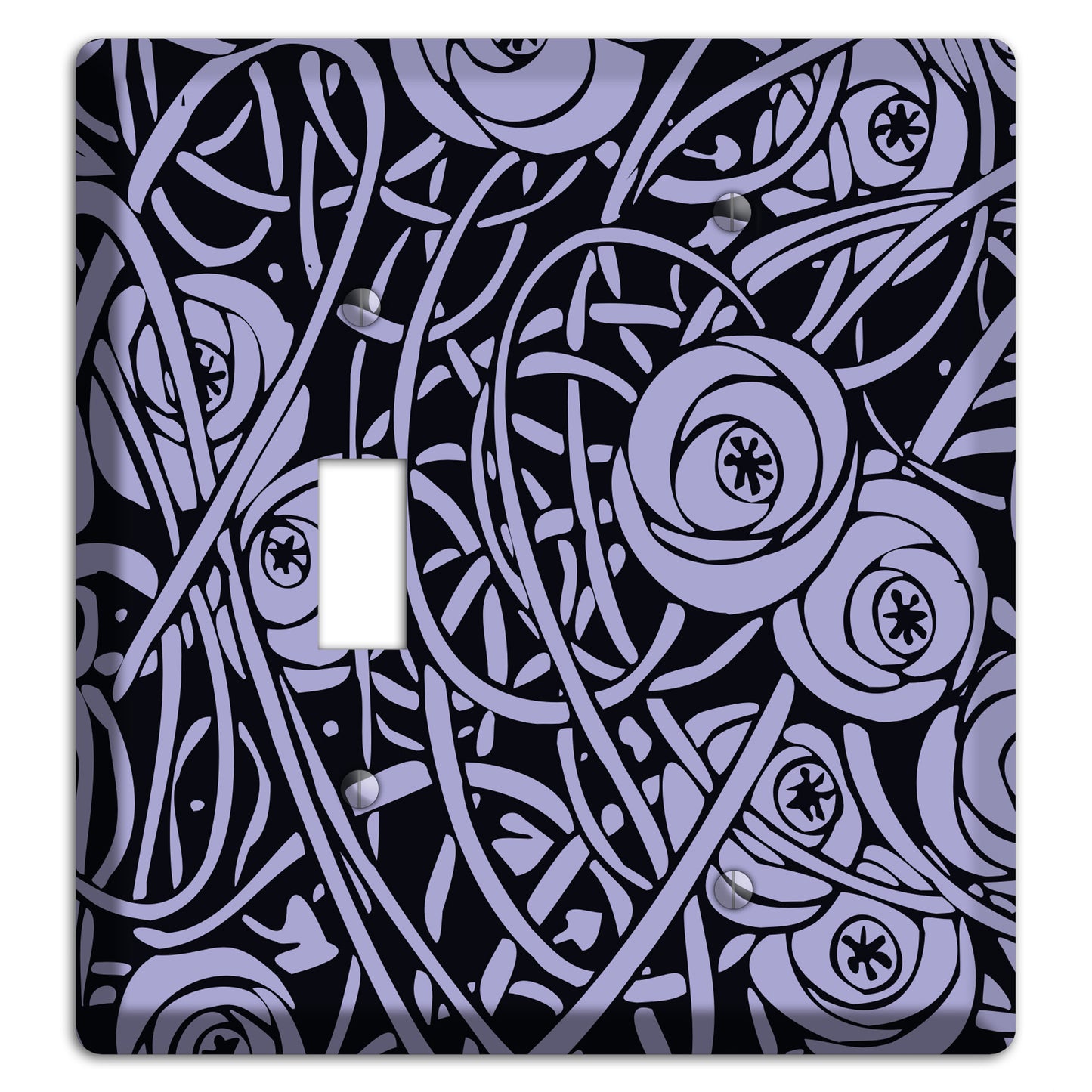 Lilac Deco Floral Toggle / Blank Wallplate