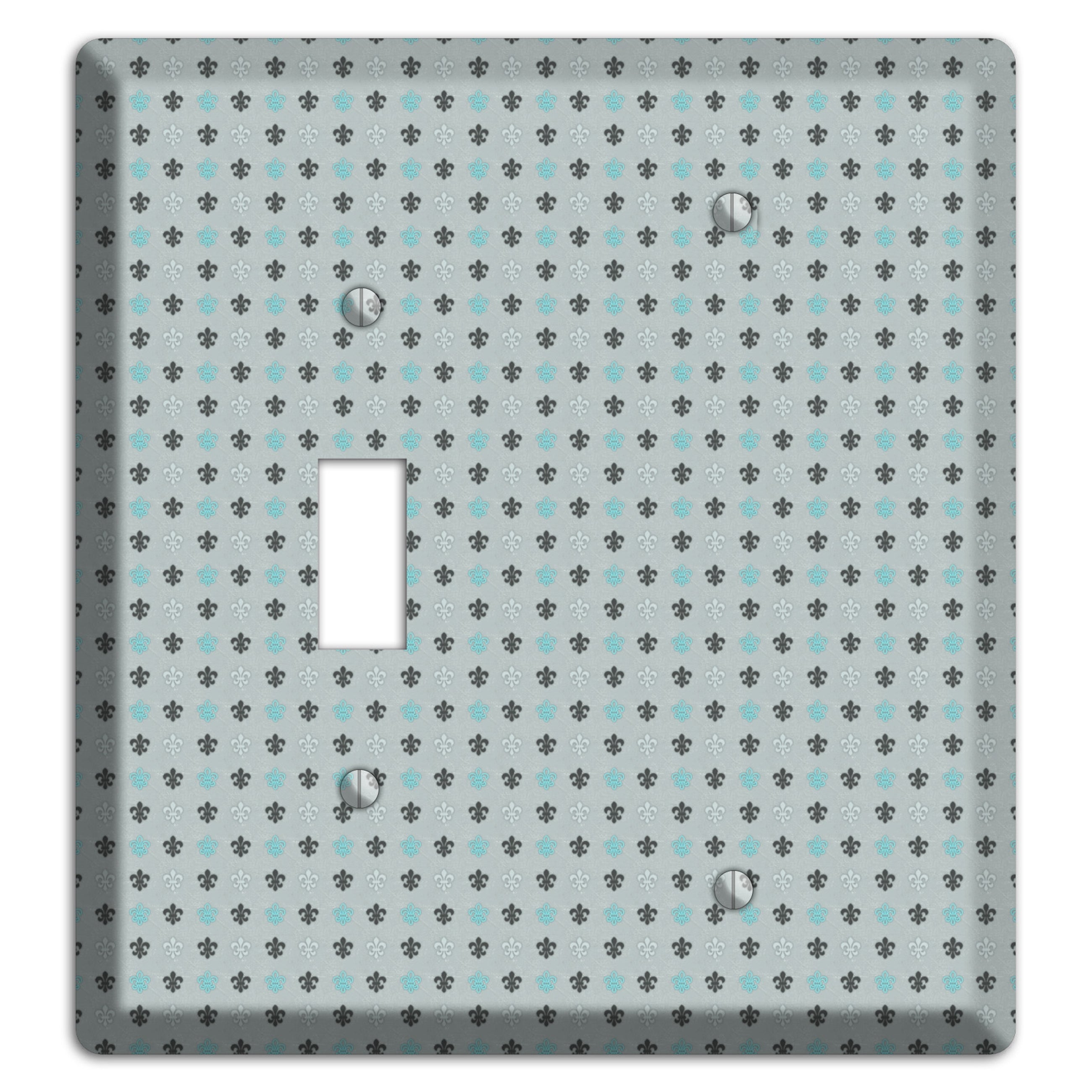 Dusty Blue with Fleur de Lis Toggle / Blank Wallplate