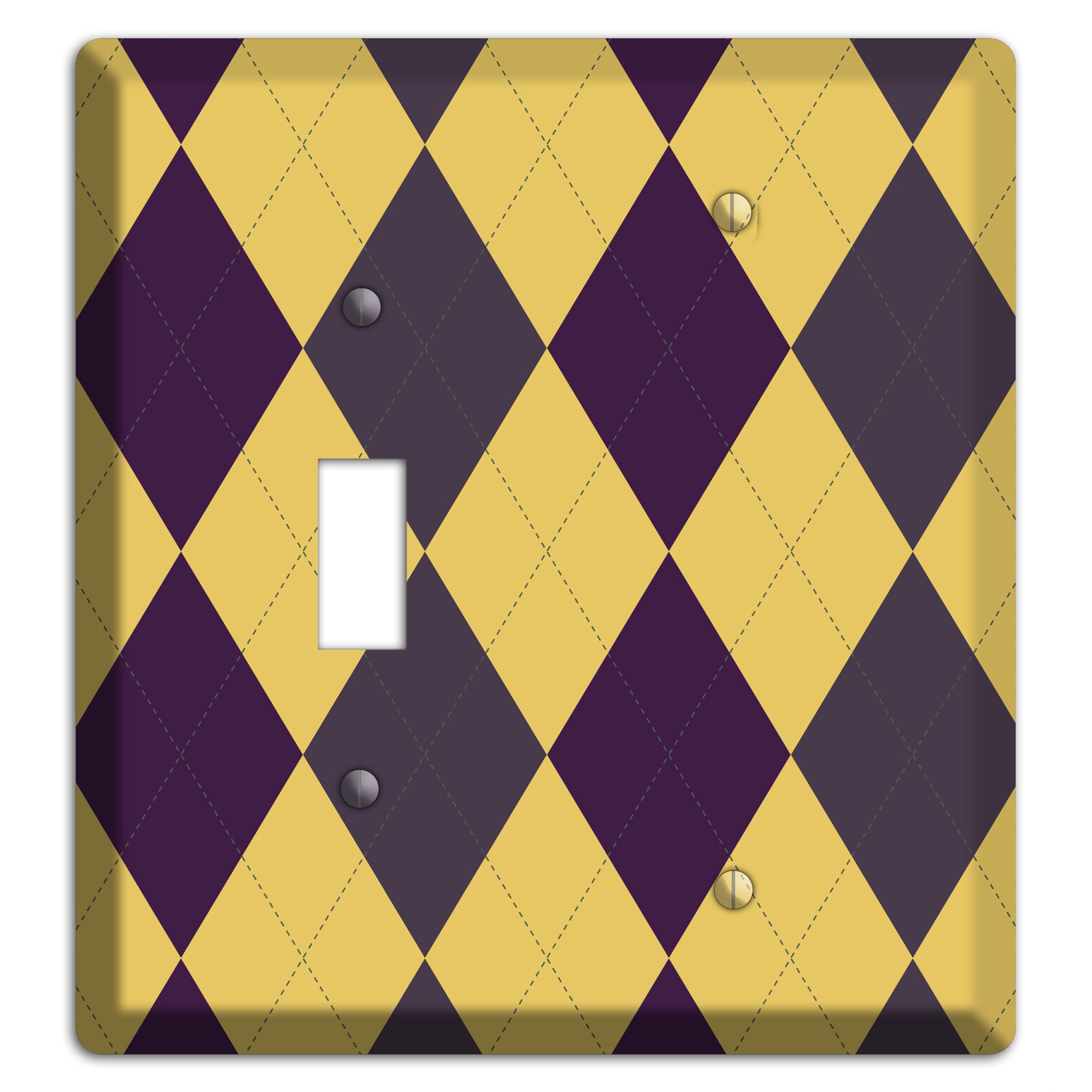 Yellow Plum Brown Argyle Toggle / Blank Wallplate