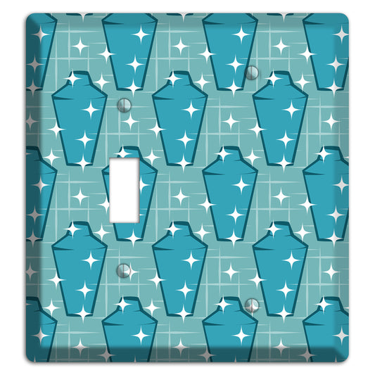 Blue and Teal Shaker Toggle / Blank Wallplate
