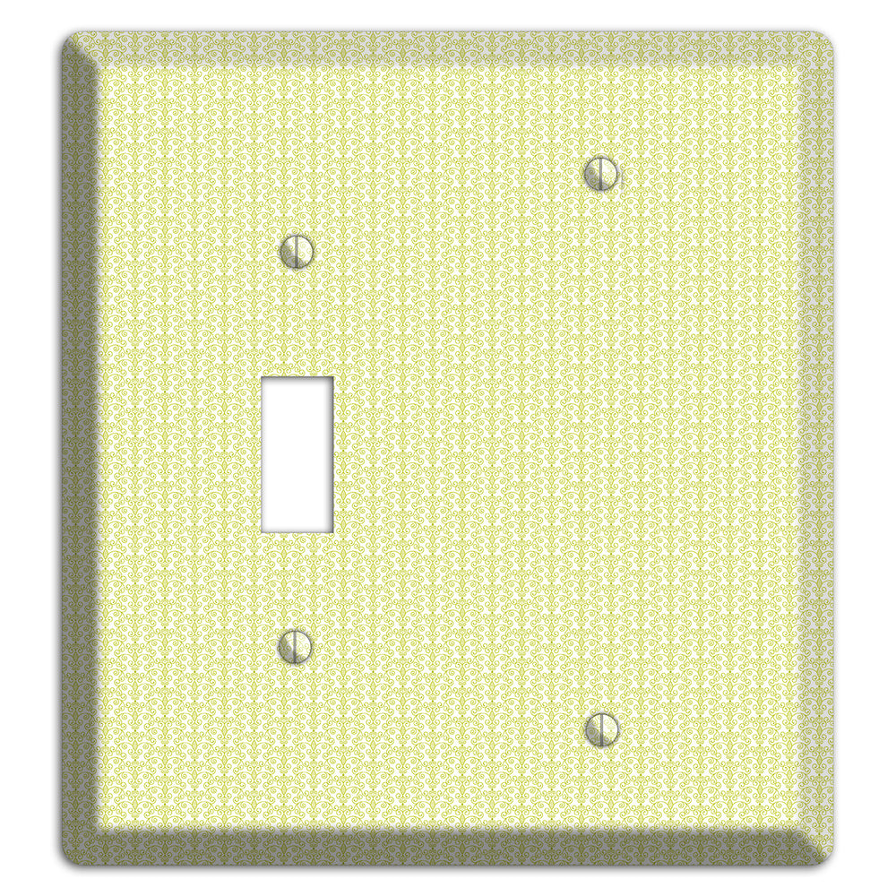 Olive Tiny Toile Half Drop Toggle / Blank Wallplate