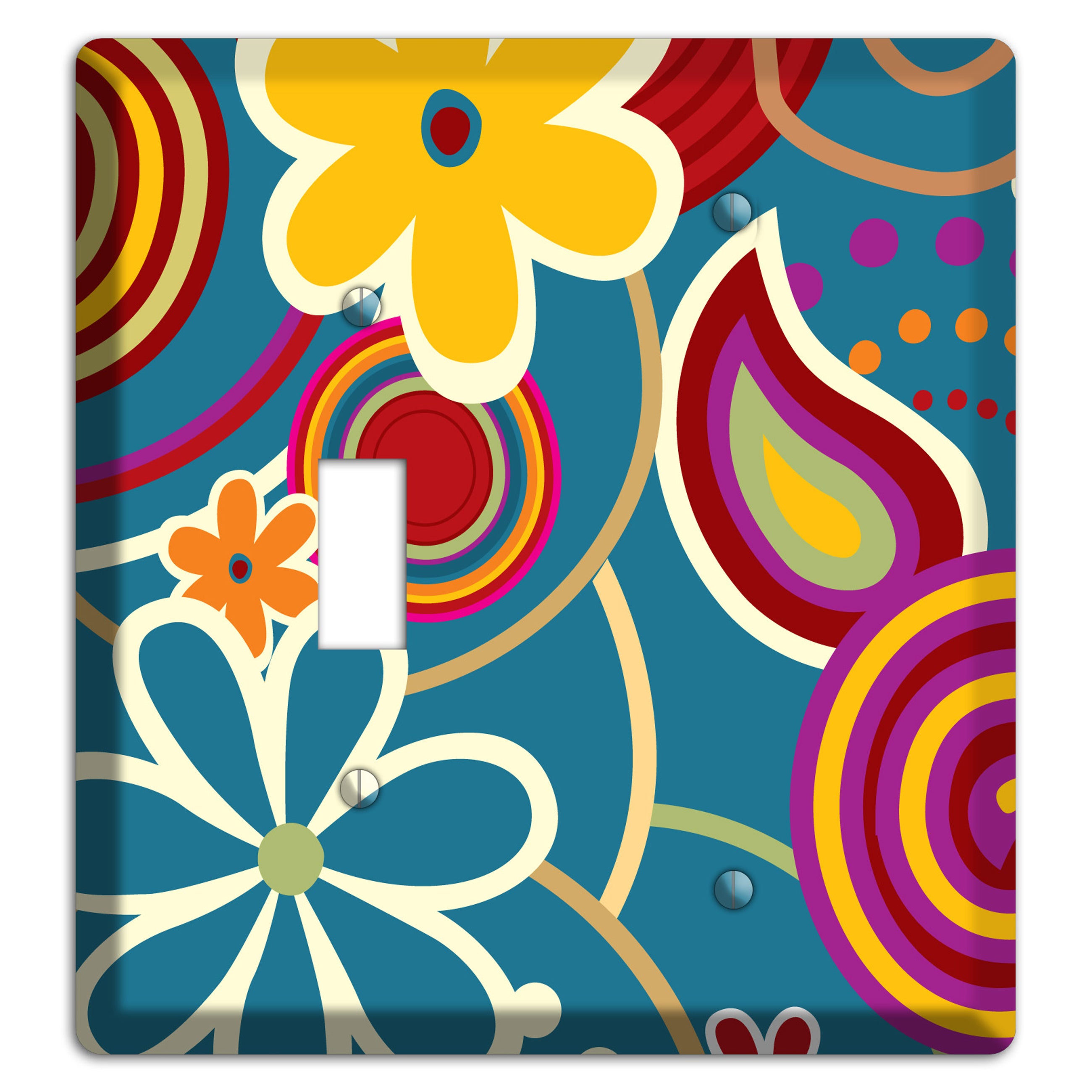Bold Blue Flowers Toggle / Blank Wallplate