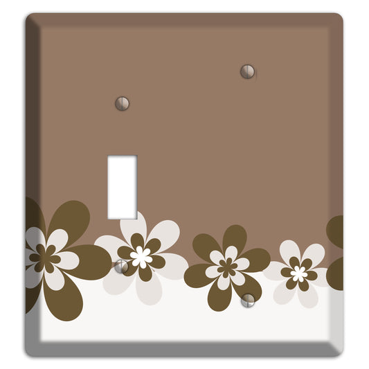 Brown Hippie Flowers Toggle / Blank Wallplate