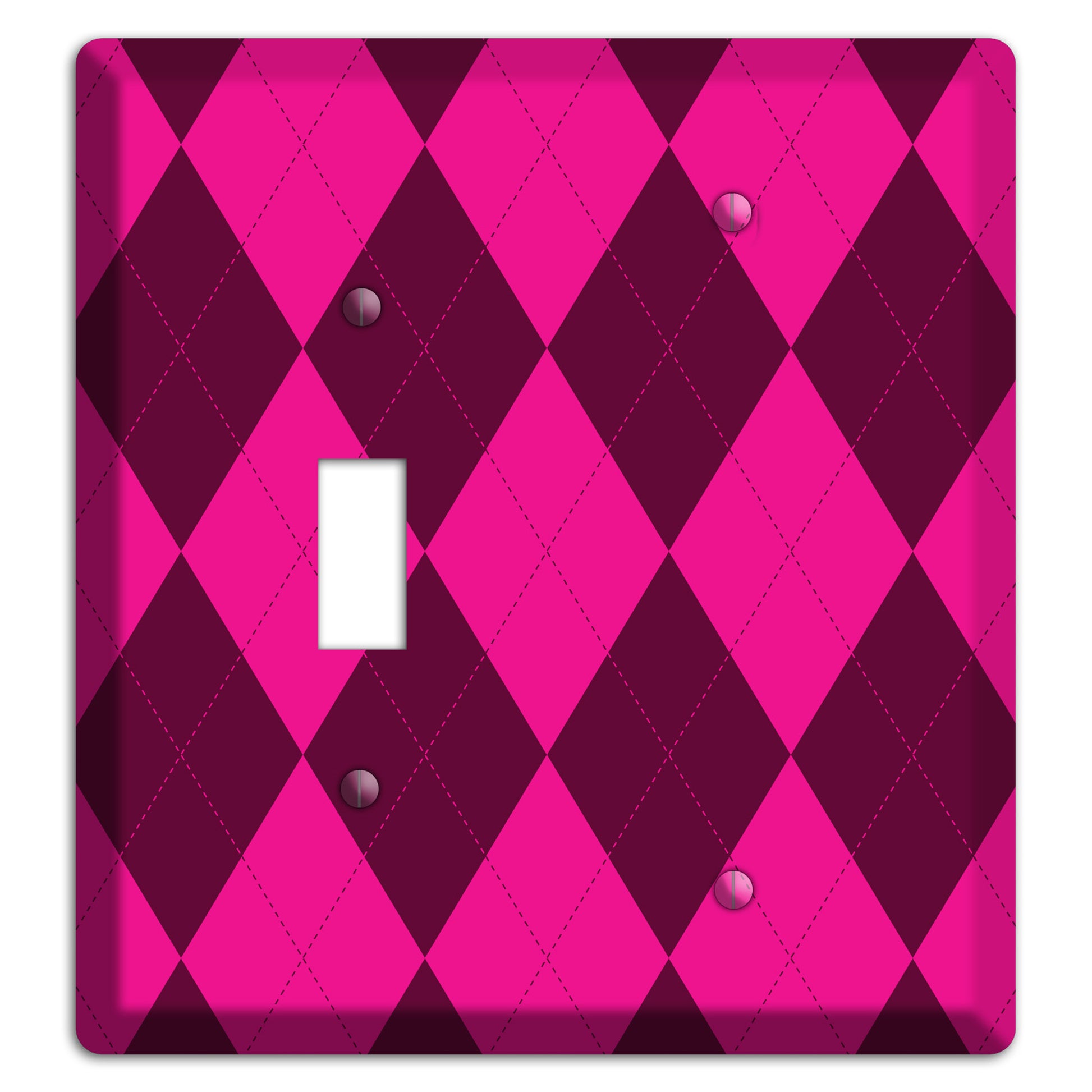 Fuschia Argyle Toggle / Blank Wallplate