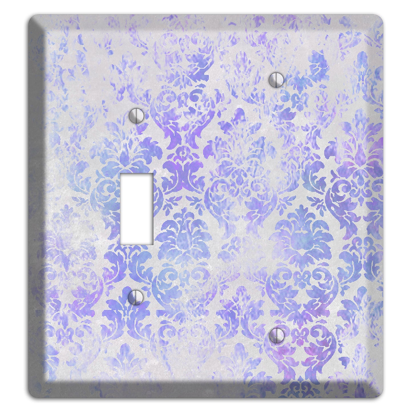 Periwinkle Gray Whimsical Damask Toggle / Blank Wallplate
