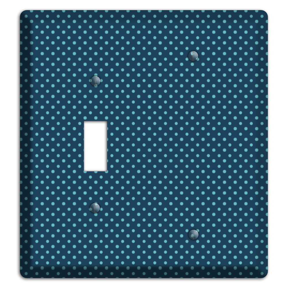 Multi Blue Tiny Polka Dots Toggle / Blank Wallplate