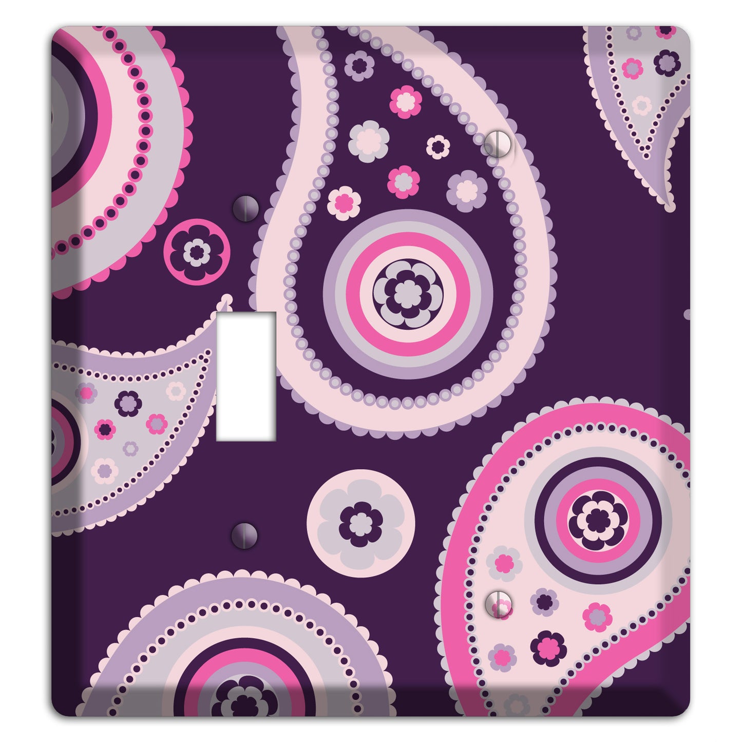 Purple Paisley Toggle / Blank Wallplate