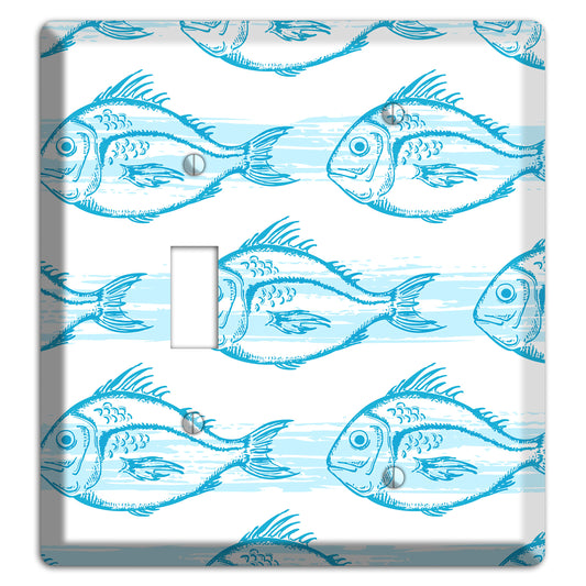 Blue Fish Toggle / Blank Wallplate