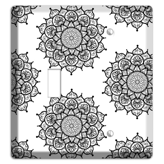 Mandala Black and White Style S Cover Plates Toggle / Blank Wallplate