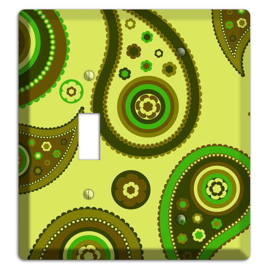 Bright Green Paisley Toggle / Blank Wallplate