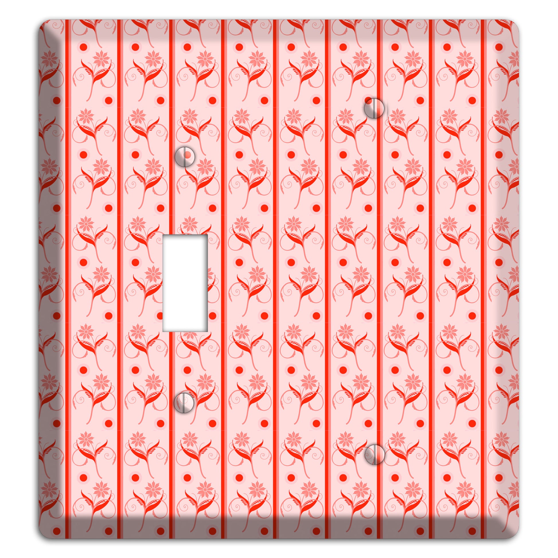 Salmon Floral Pattern Toggle / Blank Wallplate