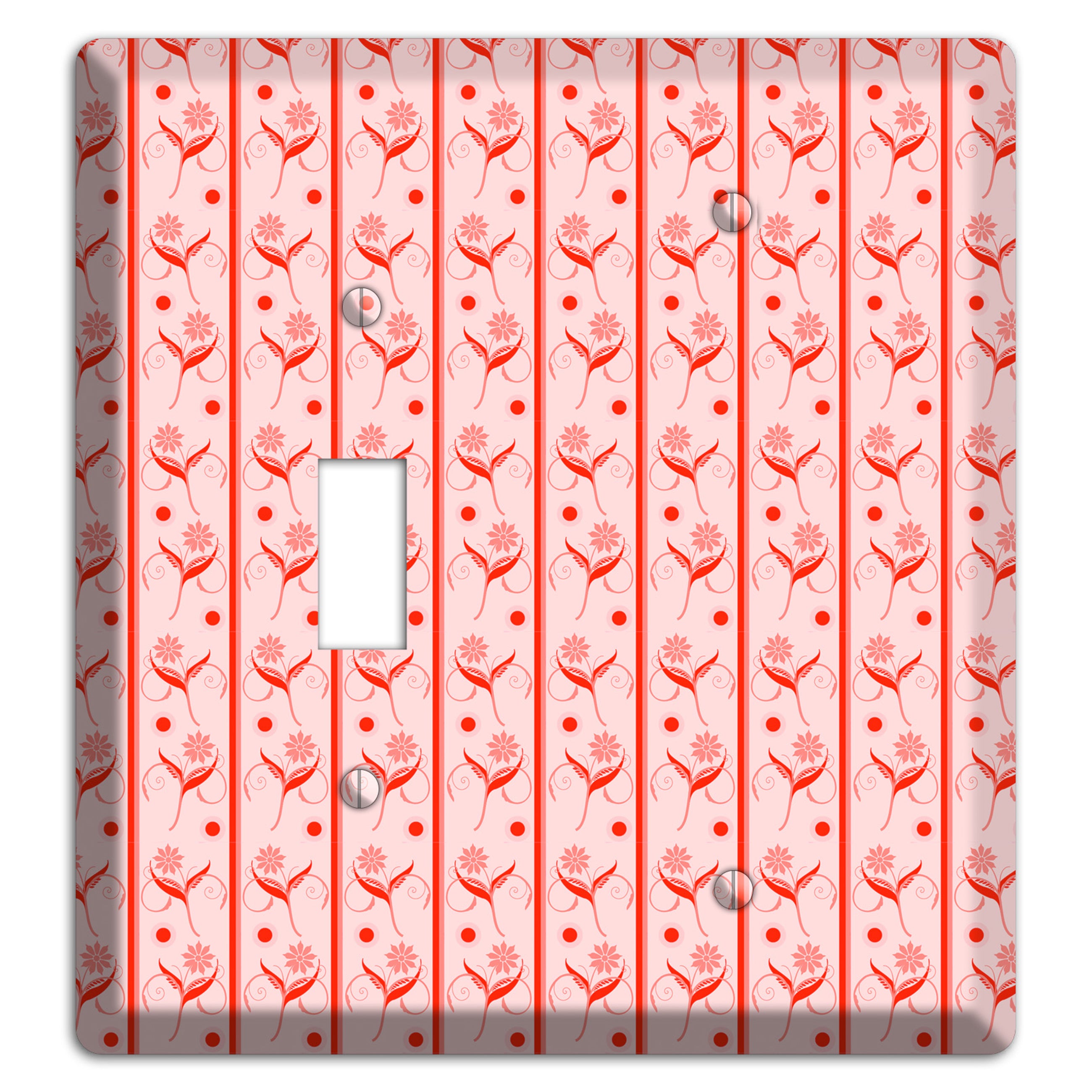 Salmon Floral Pattern Toggle / Blank Wallplate