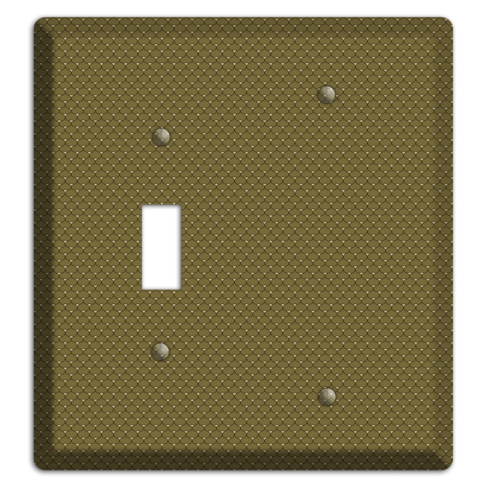 Brown Tiny Deco Scallop Toggle / Blank Wallplate