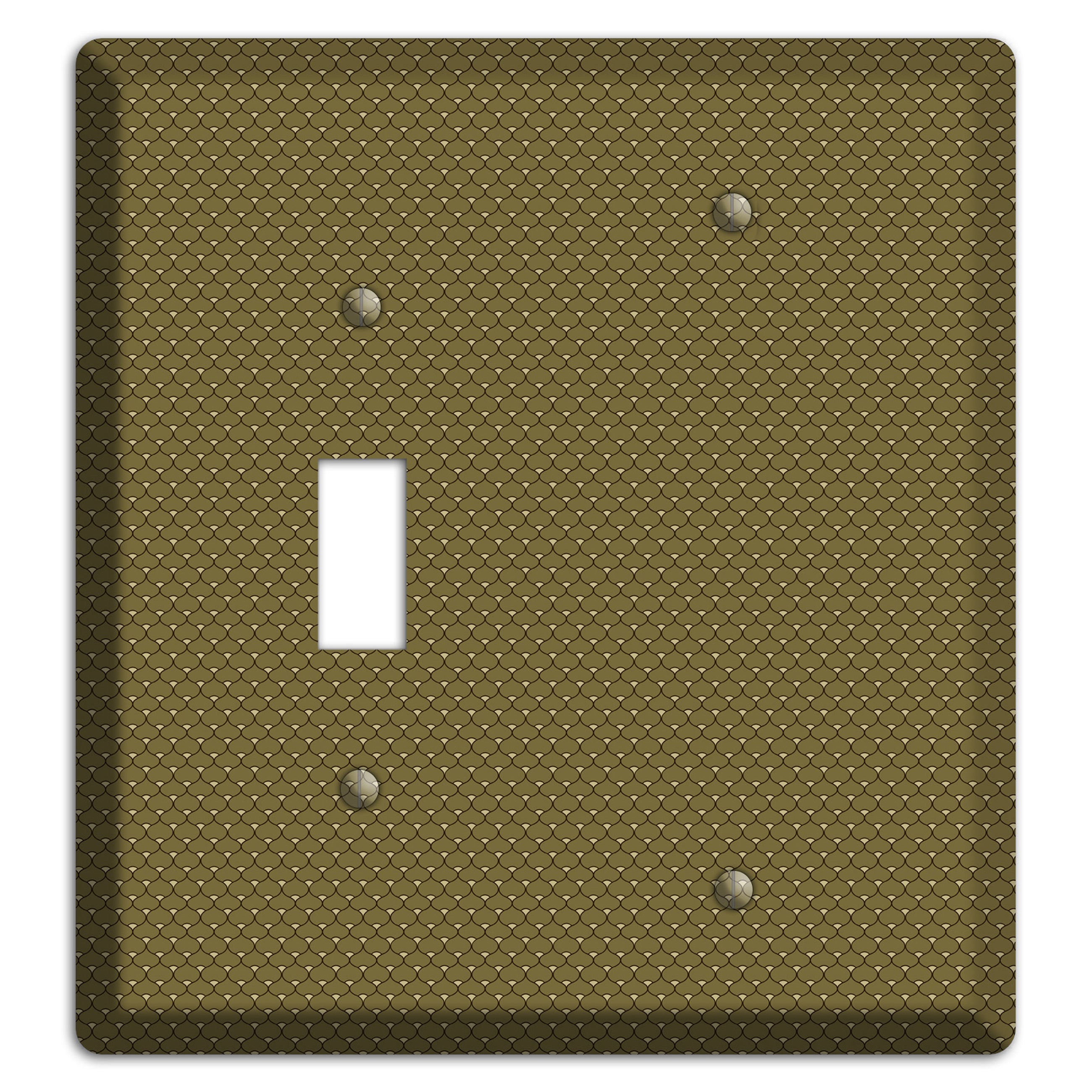 Brown Tiny Deco Scallop Toggle / Blank Wallplate