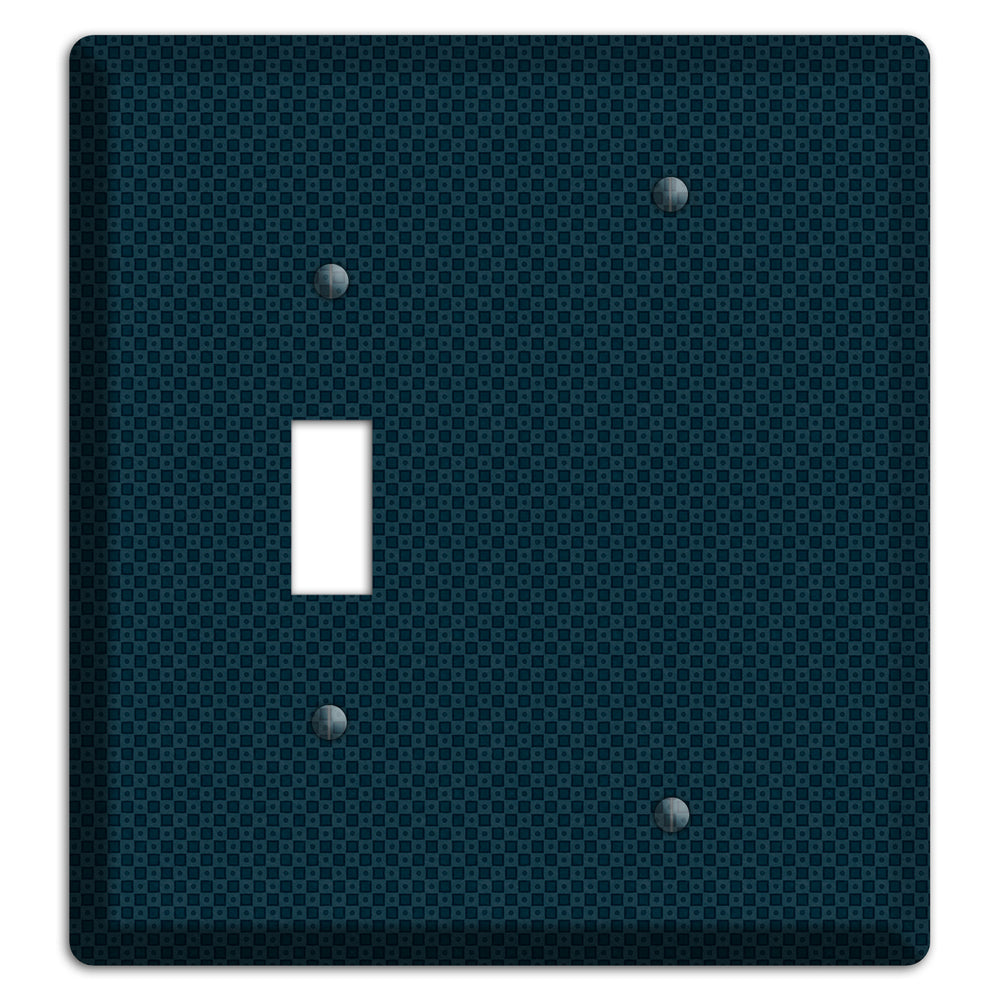 Navy Dots and Check Toggle / Blank Wallplate