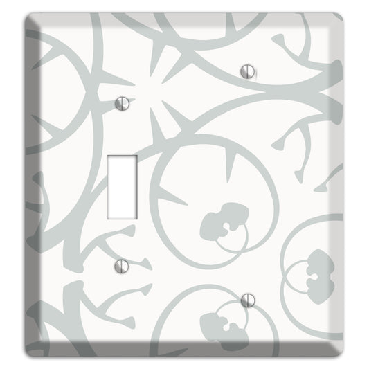 White with Grey Abstract Swirl Toggle / Blank Wallplate