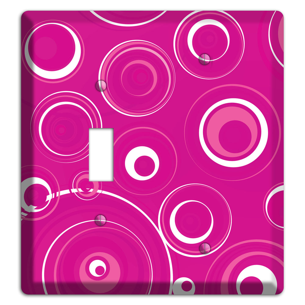 Dark Pink Circles Toggle / Blank Wallplate