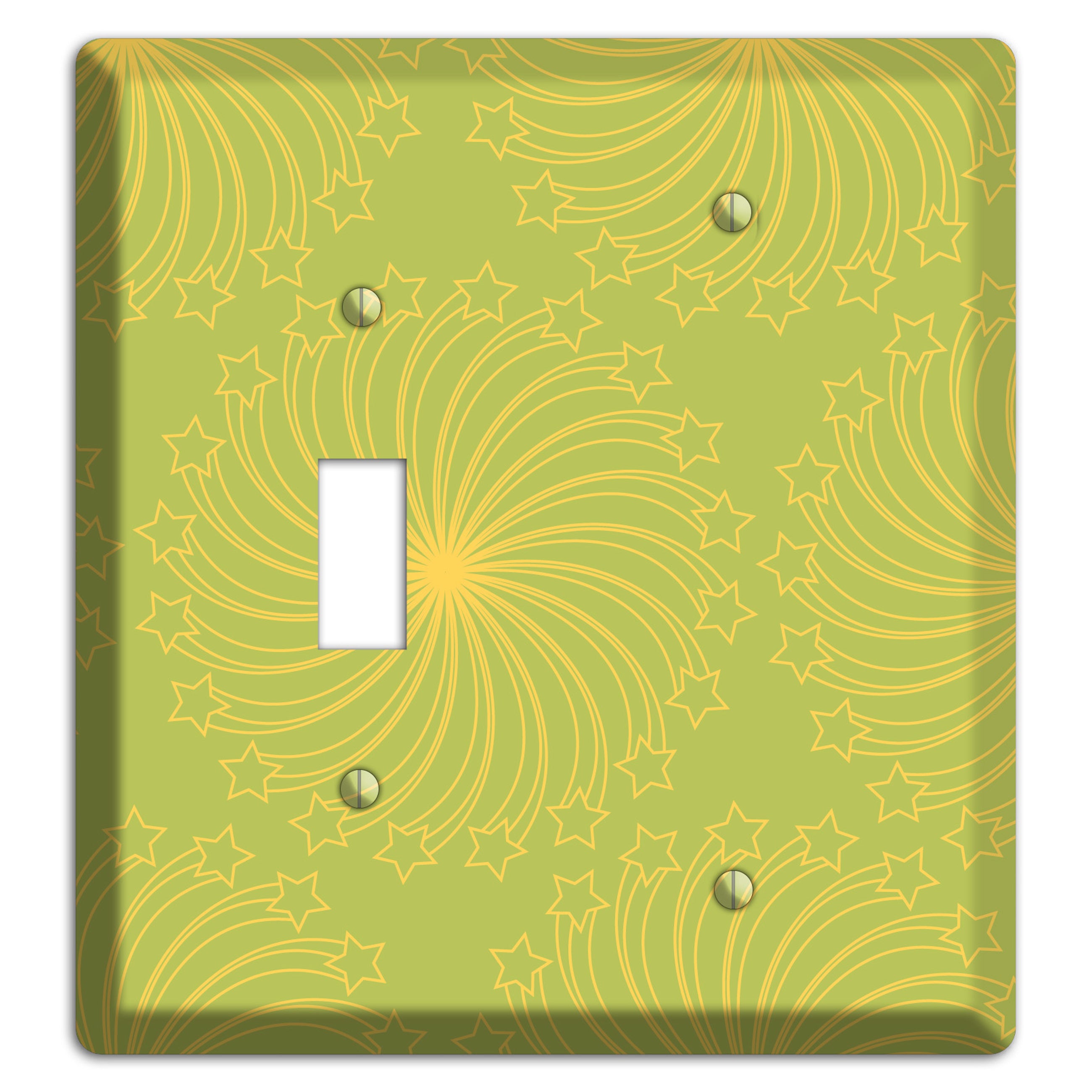 Multi Lime Star Swirl Toggle / Blank Wallplate