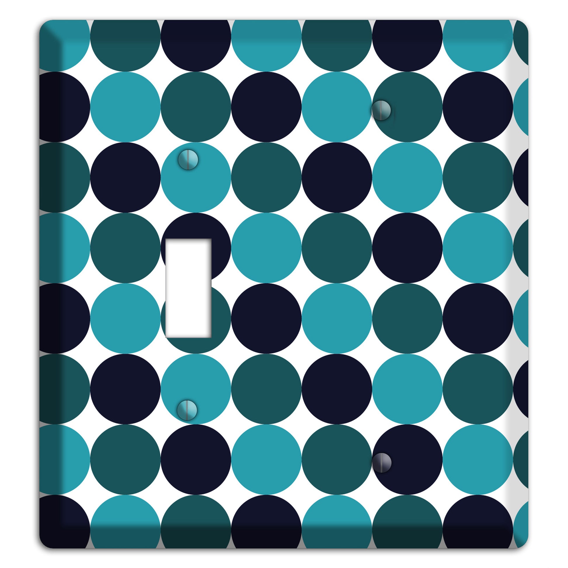 Multi Aqua Tiled Dots Toggle / Blank Wallplate